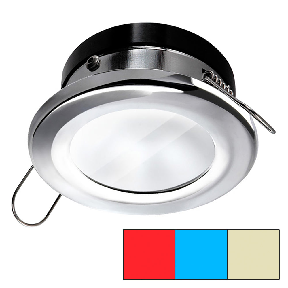 i2Systems Apeiron A1120 Spring Mount Light - Round - Red, Warm White &amp; Blue - Polished