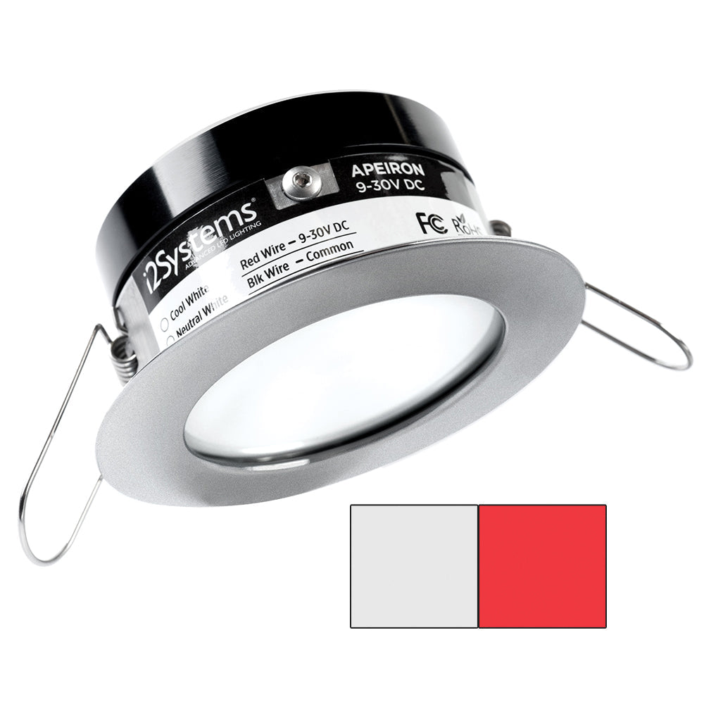 i2Systems Apeiron PRO A503 - 3W Spring Mount Light - Round - Cool White &amp; Red -