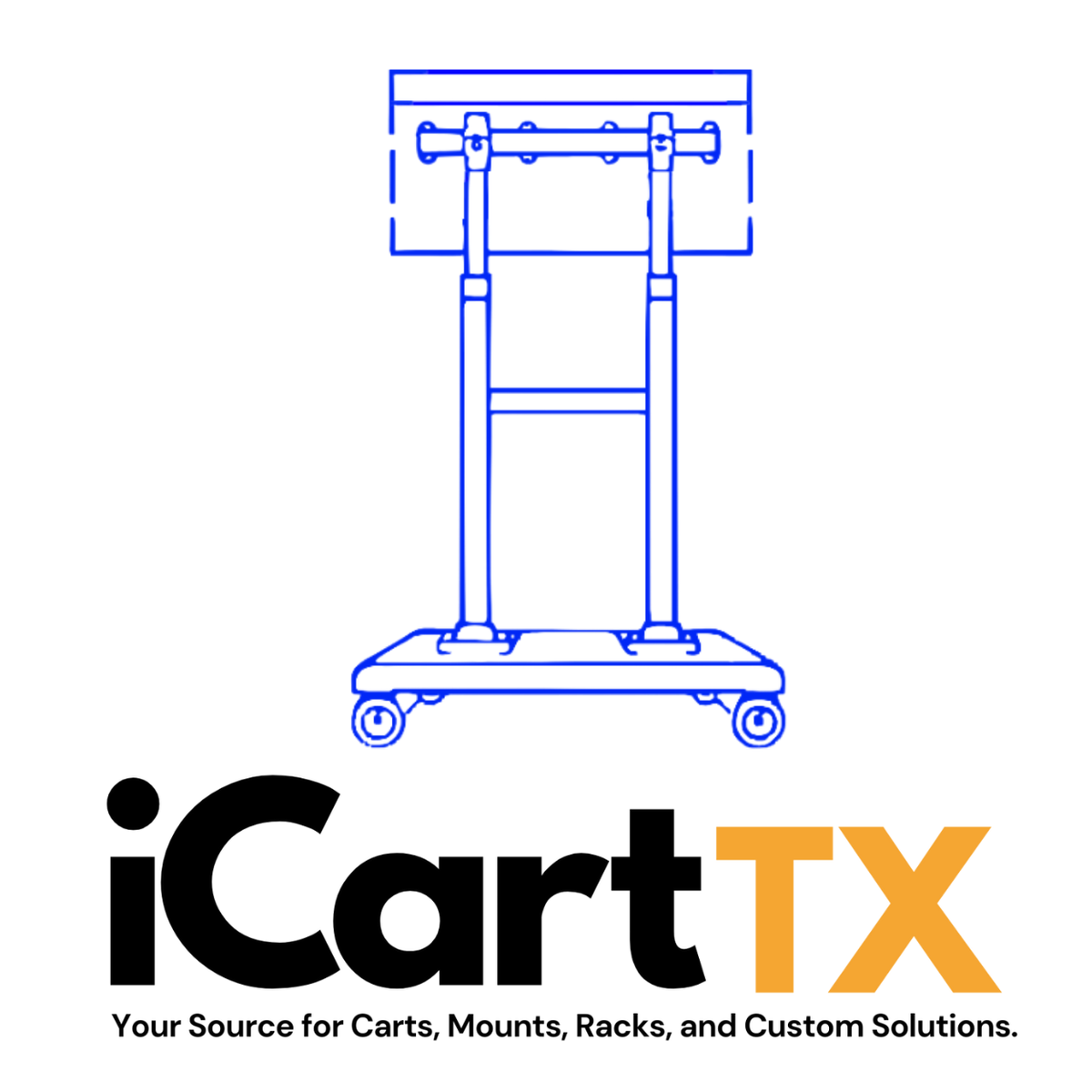 iCartTX Thin Credenza Single Mount 2-Bay AV Display