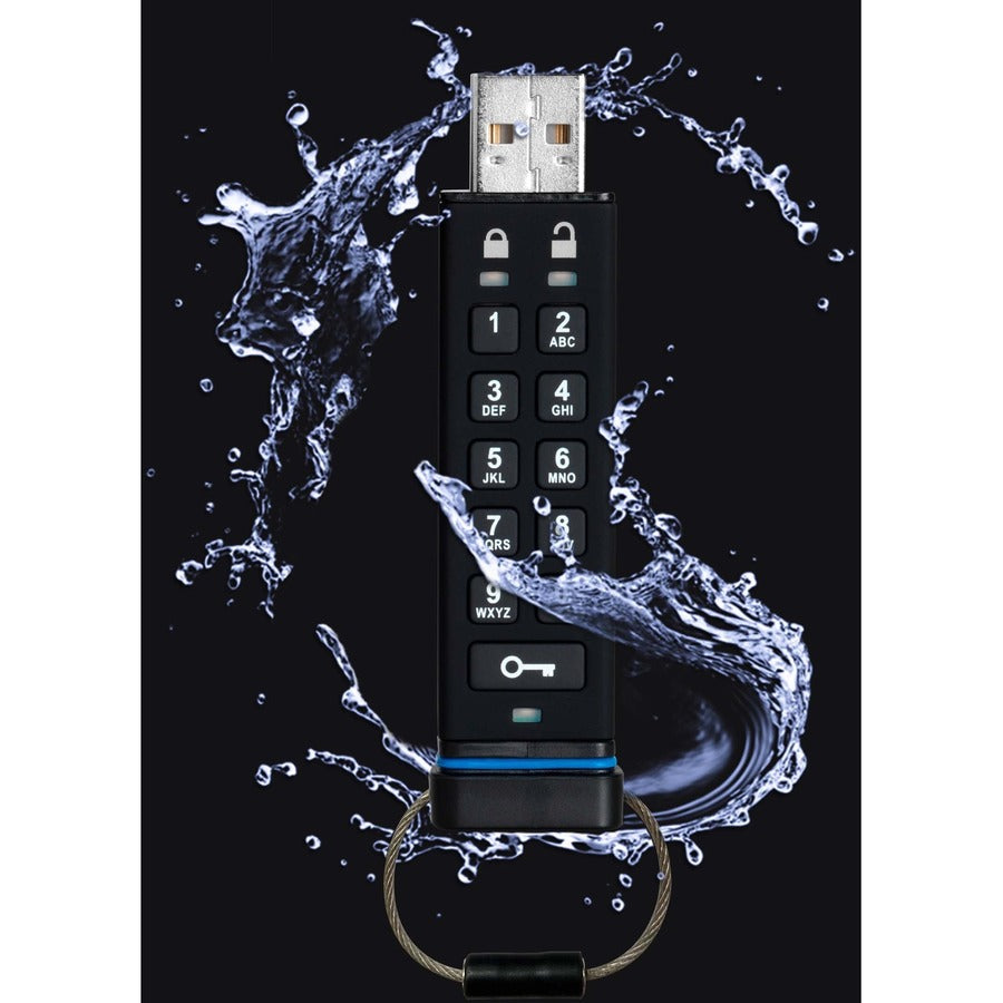 iStorage datAshur 32 GB Secure Flash Drive | Password protected | Dust & Water Resistant | Portable | Hardware Encryption | USB 2.0 | IS-FL-DA-256-32