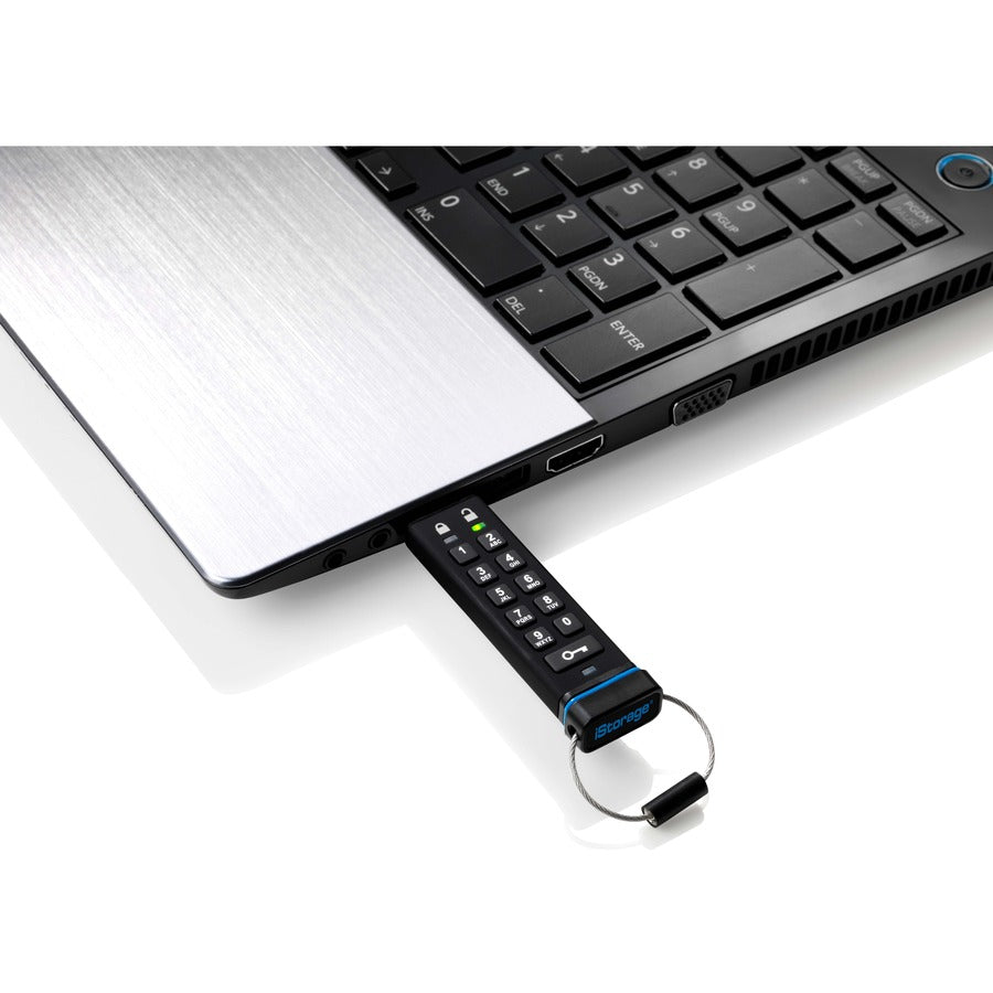 iStorage datAshur 32 GB Secure Flash Drive | Password protected | Dust & Water Resistant | Portable | Hardware Encryption | USB 2.0 | IS-FL-DA-256-32