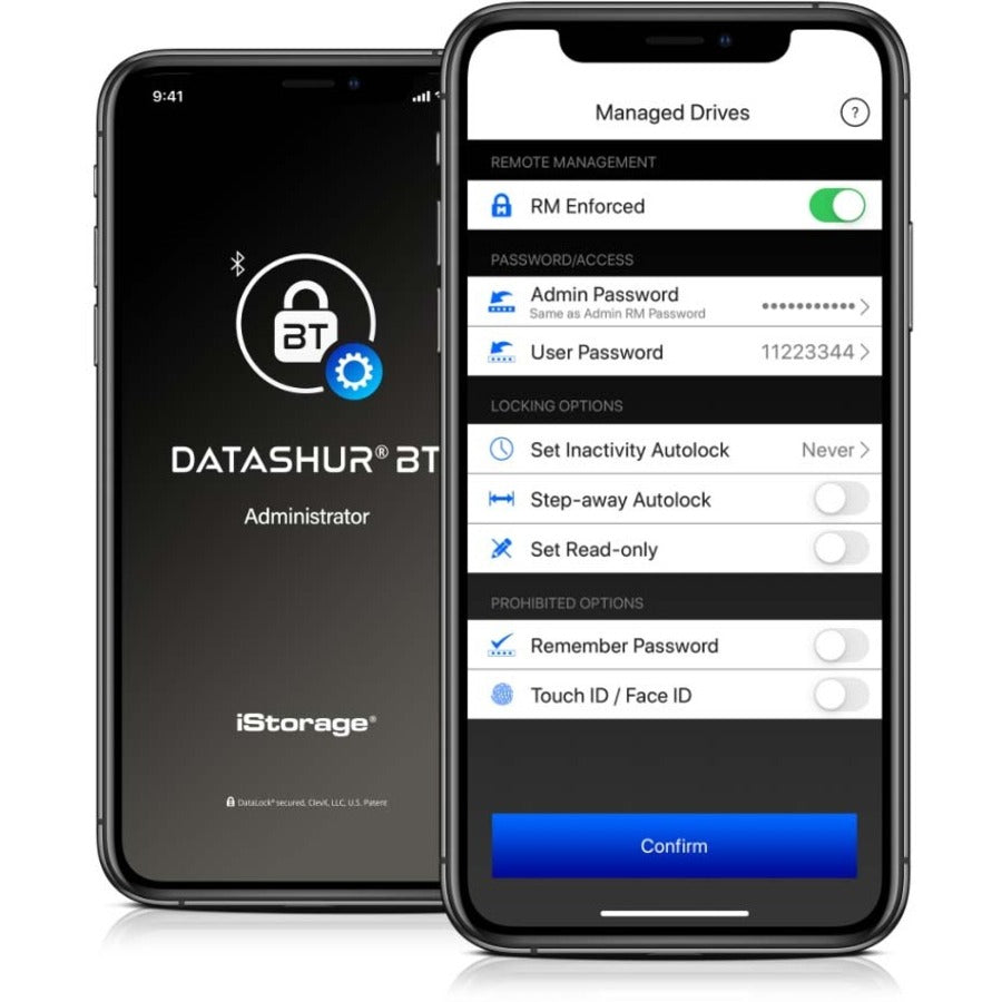 iStorage datAshur BT 128 GB | Encrypted Secure Flash Drive | Unlock using your smartphone via bluetooth | Remote Management Ready. IS-FL-DBT-256-128