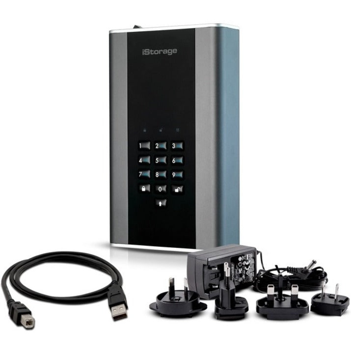 iStorage diskAshur DT2 10 TB Secure Encrypted Desktop Hard Drive | FIPS Level-3 | Password protected | Dust/Water Resistant. IS-DT2-256-10000-C-X