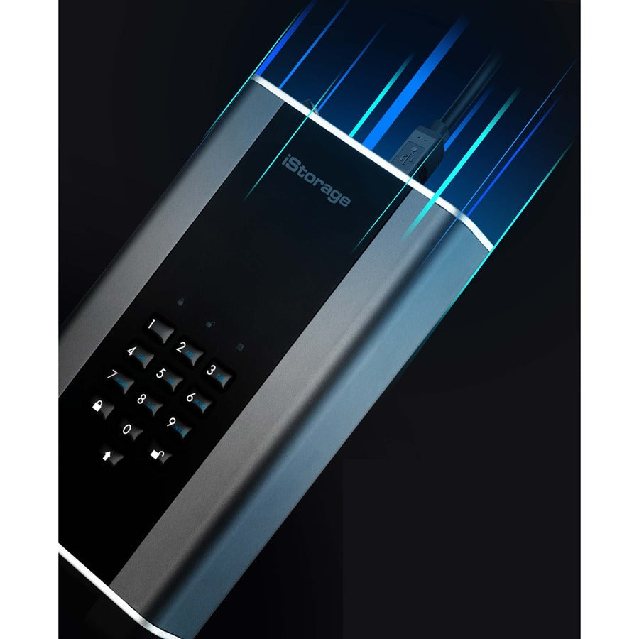 iStorage diskAshur DT2 4 TB Secure Encrypted Desktop Hard Drive | FIPS Level-3 | Password protected | Dust/Water Resistant. IS-DT2-256-4000-C-X