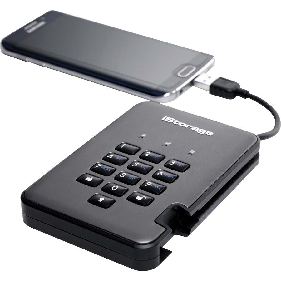 iStorage diskAshur PRO2 2 TB Portable Rugged Solid State Drive - 2.5" External - TAA Compliant IS-DAP2-256SSD2000CX