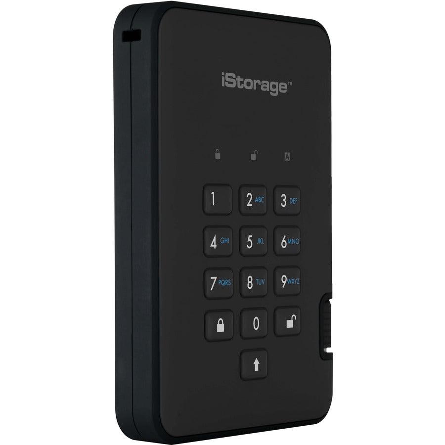iStorage diskAshur2 1 TB Portable Solid State Drive - External - Phantom Black - TAA Compliant