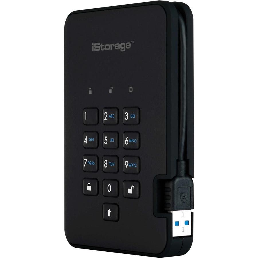 iStorage diskAshur2 2 TB Solid State Drive - External - Black - TAA Compliant IS-DA2-256-SSD-2000B