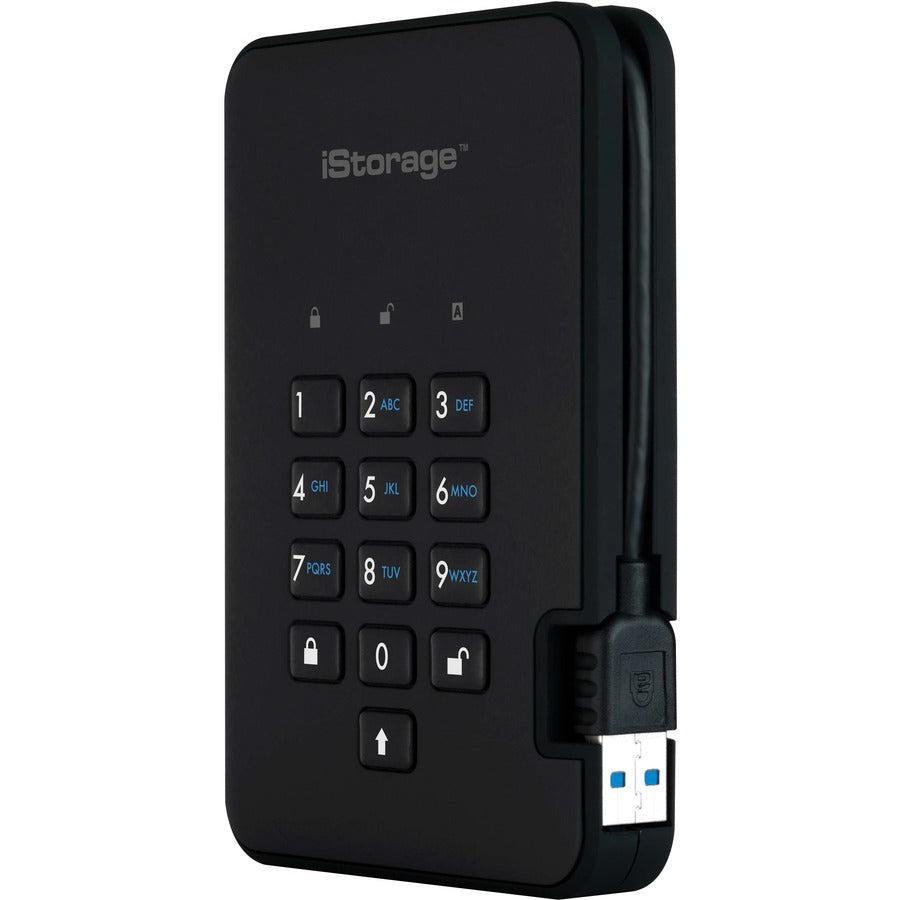 iStorage diskAshur2 8 TB Portable Rugged Solid State Drive - 2.5" External - Black - TAA Compliant IS-DA2-256-SSD-8000B