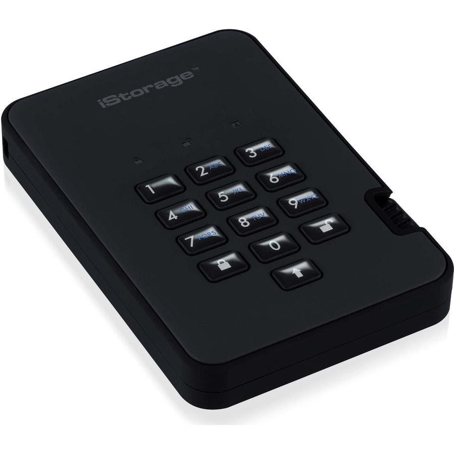 iStorage diskAshur2 8 TB Portable Rugged Solid State Drive - 2.5" External - Black - TAA Compliant IS-DA2-256-SSD-8000B