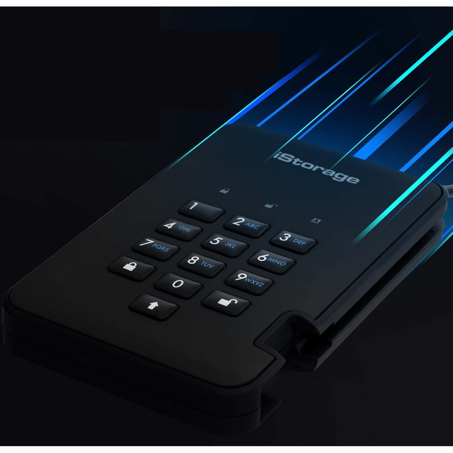 iStorage diskAshur2 HDD 5 TB | Secure Portable Hard Drive | Password Protected | Dust/Water-Resistant | Hardware Encryption IS-DA2-256-5000-B
