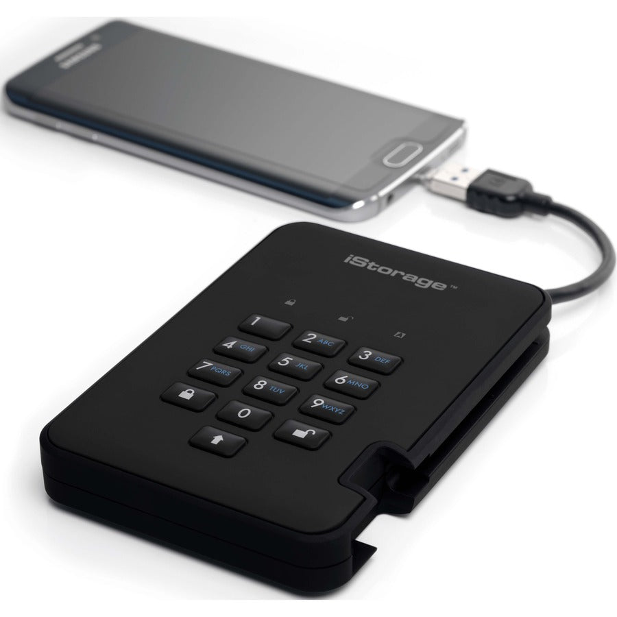 iStorage diskAshur2 SSD 4 TB Secure Portable Solid State Drive | Password protected |Dust/Water Resistant | Hardware encryption. IS-DA2-256-SSD-4000-B
