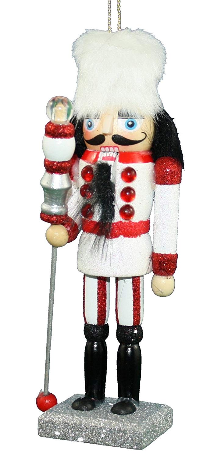 Hollywood 6 inch Wooden Nutcracker - White Fur Hat