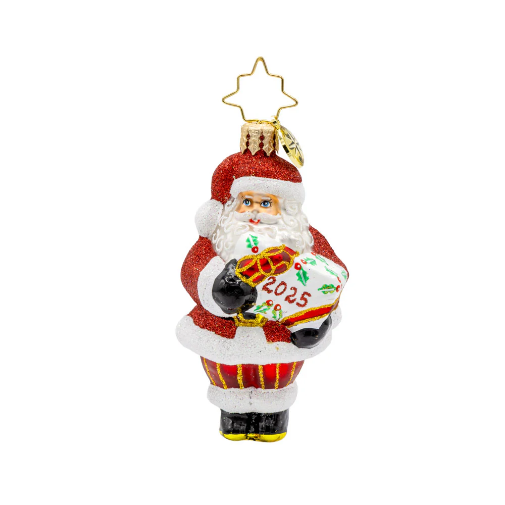Christopher Radko Little Gem Glass Ornament - Santa's Special Gift 2025