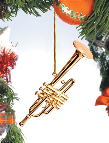 Gold Trumpet Ornament - 3.5"