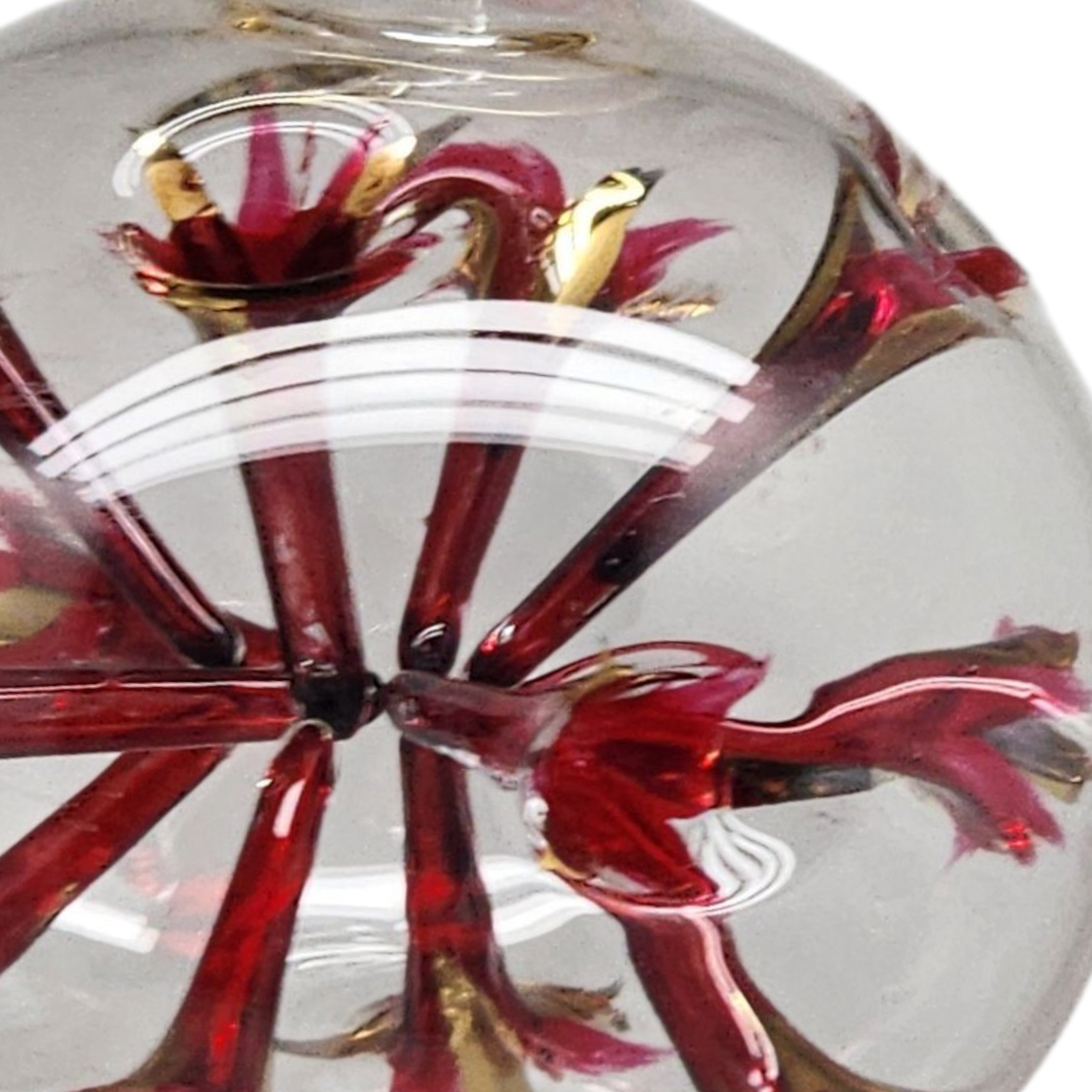 Blown Glass Pierced Starburst Ornament - Red