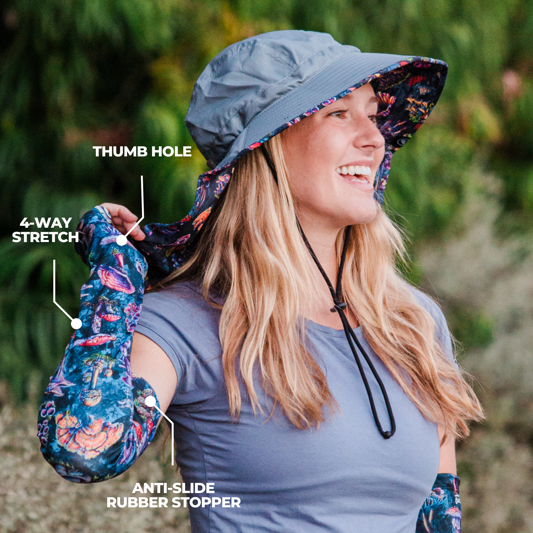 Protection Sleeves - Fungi Foragers - Grey - S/M