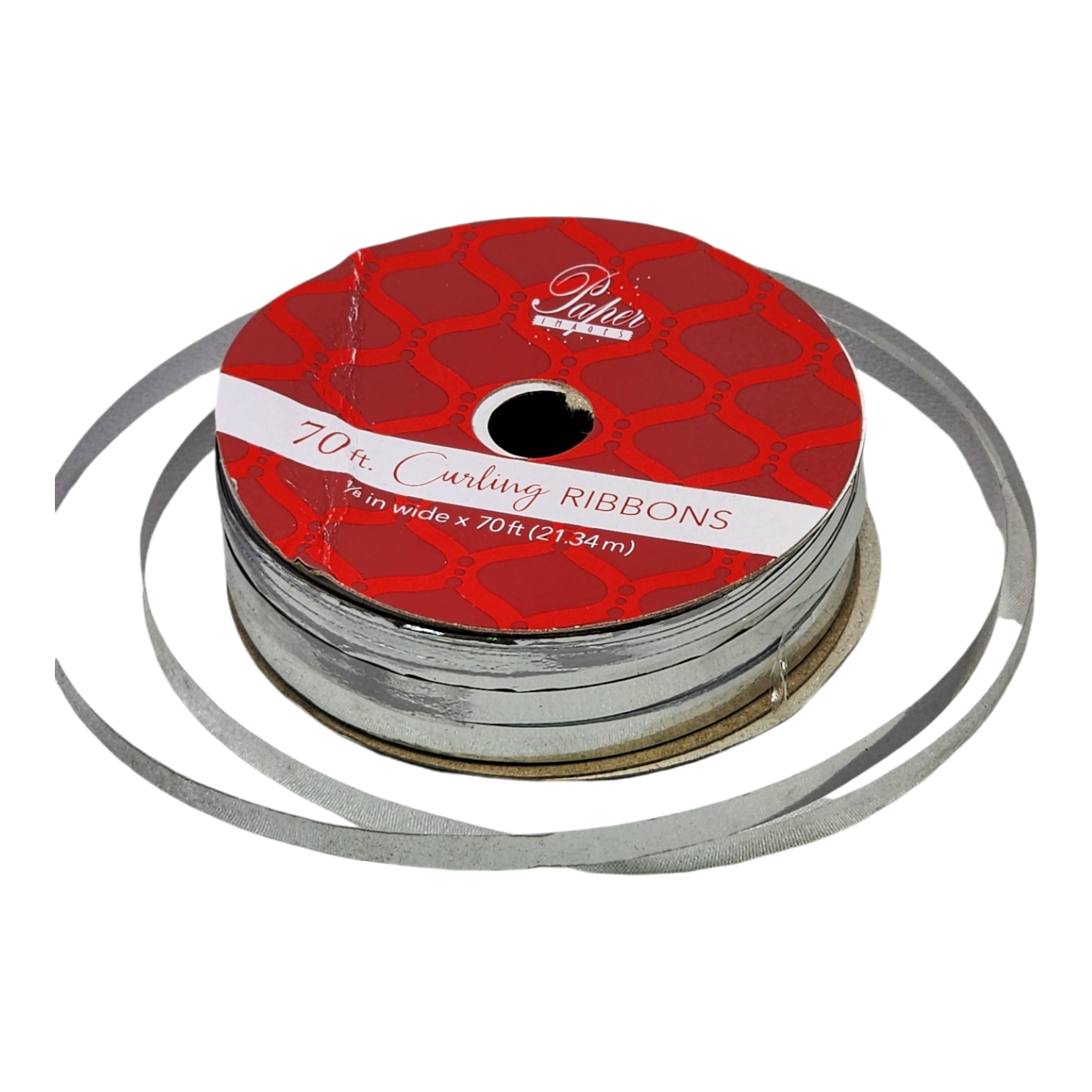 1/8 Inch Curling Ribbon - 70 Feet Long - Silver