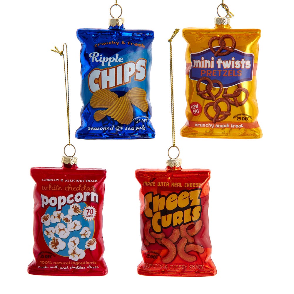 Snack Bag Glass Ornament -