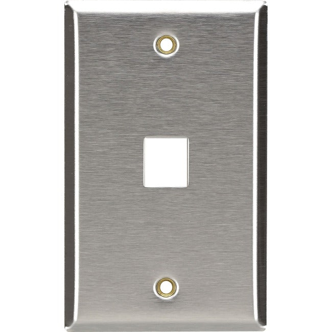 1-Port Single-Gang Keystone Sta,Inless Steel Wallplate