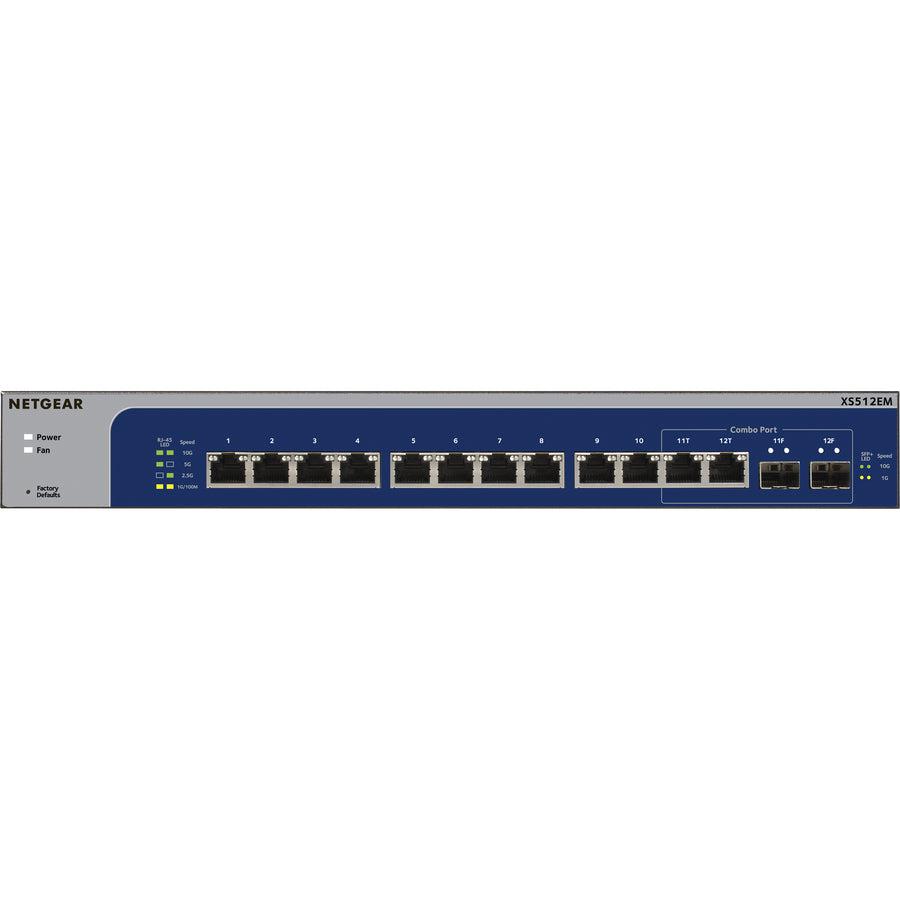 12-Port 10GbE Multi-Gigabit Easy Smart Switch - Enterprise Network Solution | NETGEAR XS512EM-100NAS