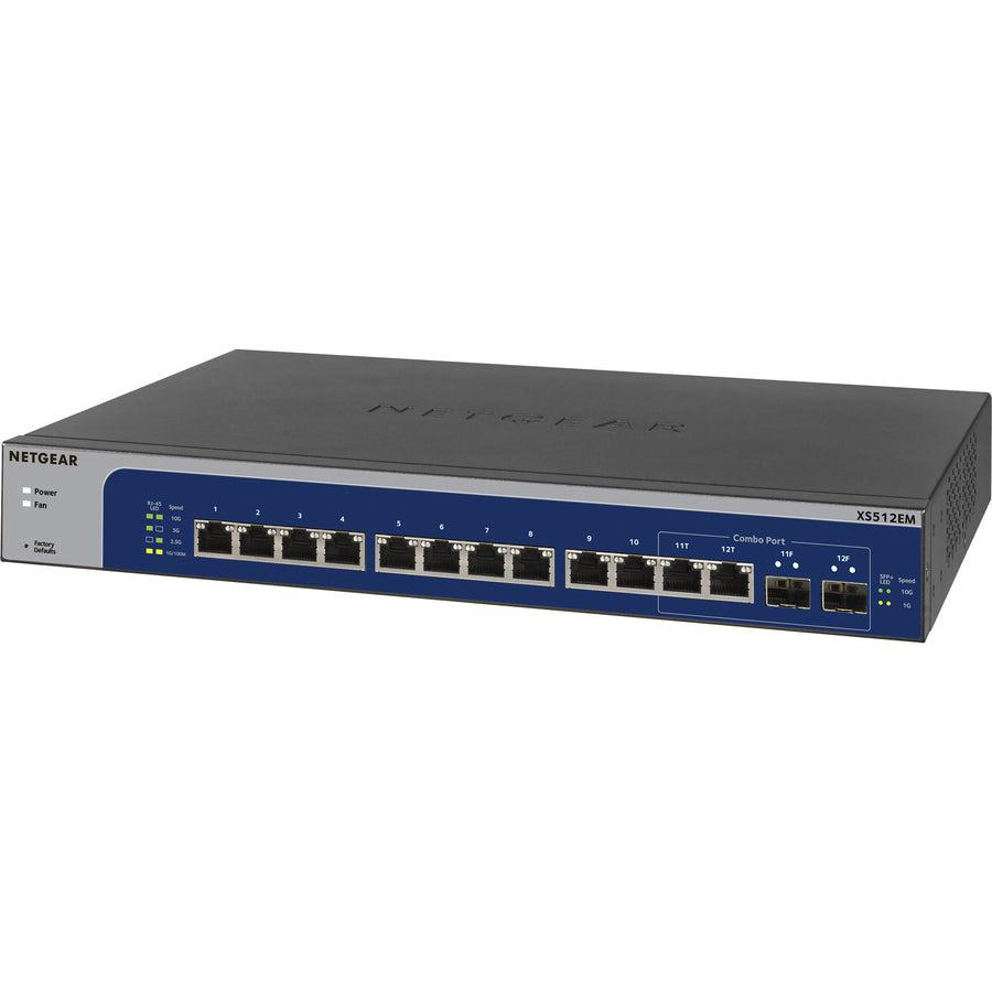 12-Port 10GbE Multi-Gigabit Easy Smart Switch - Enterprise Network Solution | NETGEAR XS512EM-100NAS
