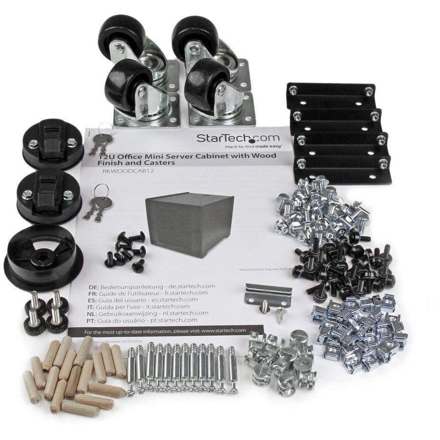 12U Server Rack Cabinet - Wood Finish TAA Compliant | StarTech RKWOODCAB12