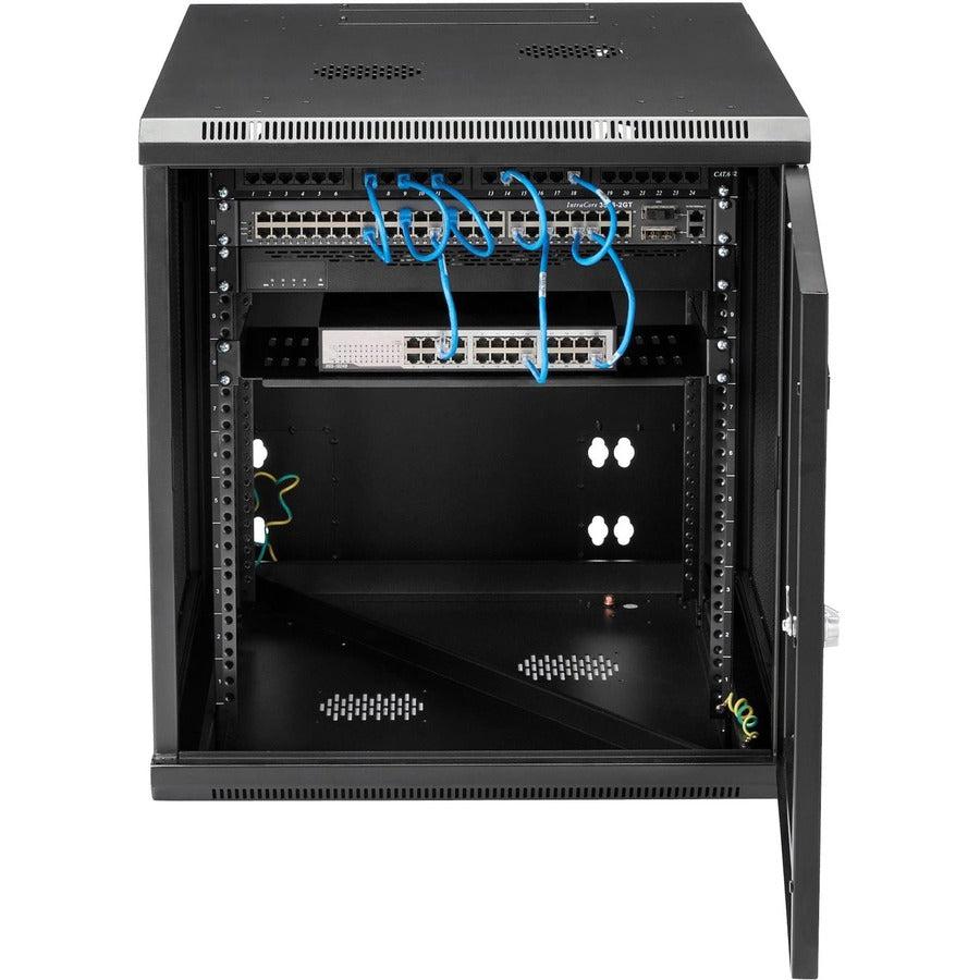 12U Server Rack - Wall Mount Network Cabinet with 1U Shelf | StarTech RK1232WALHM