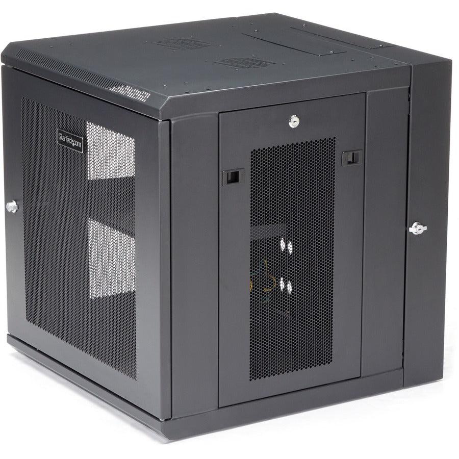 12U Wall Mount Network Cabinet - 4-Post Hinged Enclosure | StarTech.com RK1224WALHM