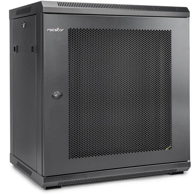 12U Wall Mount Rack Vented Enclosure - Secure Network Equipment Storage | Rocstor Y10E006-B1