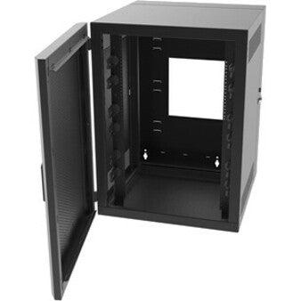 12U Wall Mount Server Cabinet - Swing Out Network Enclosure with Perforated Door | C2G SWM12RUPD-26-26