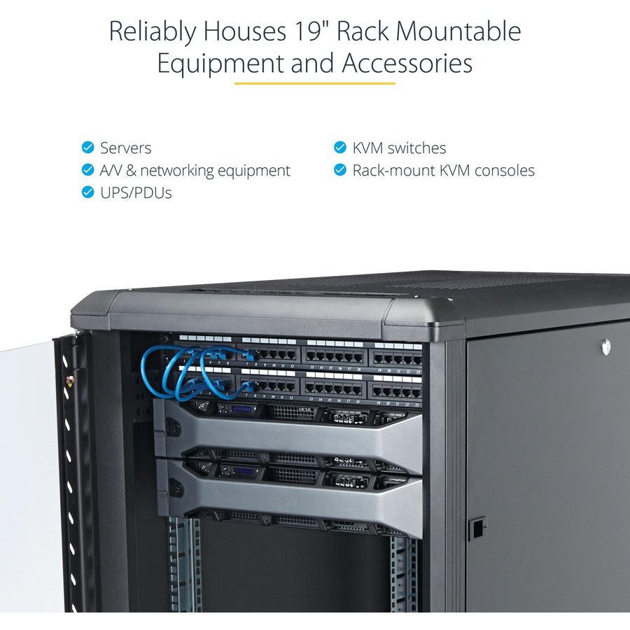15U Server Rack Cabinet - Adjustable Depth 4-Post Enclosure | StarTech.com RK1536BKF