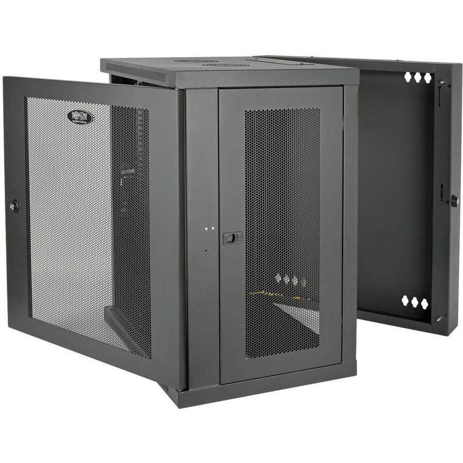 15U Wall Mount Rack Switch-Depth - SmartRack Enclosure Hinged Back | Tripp Lite SRW15US