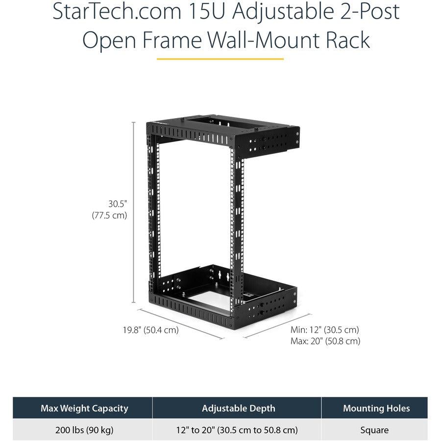 15U Wall Mount Server Rack - Open Frame Heavy Duty | StarTech.com RK15WALLOA