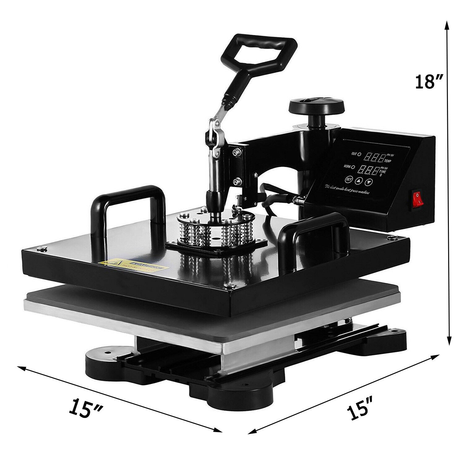 15"X15" 8 In 1 Heat Press Machine Digital Transfer Sublimation T-Shirt Mug Hat