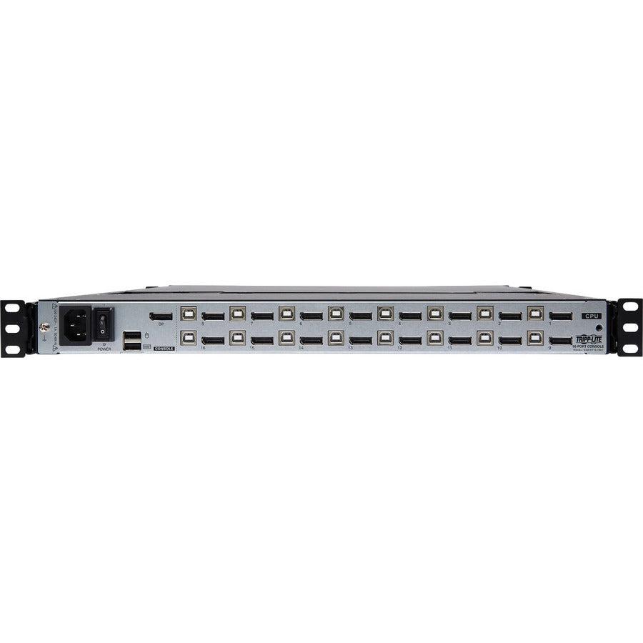 16-Port KVM Switch with LCD Console - 1U Rack Mount DisplayPort | Tripp Lite B030-DP16-17DIP