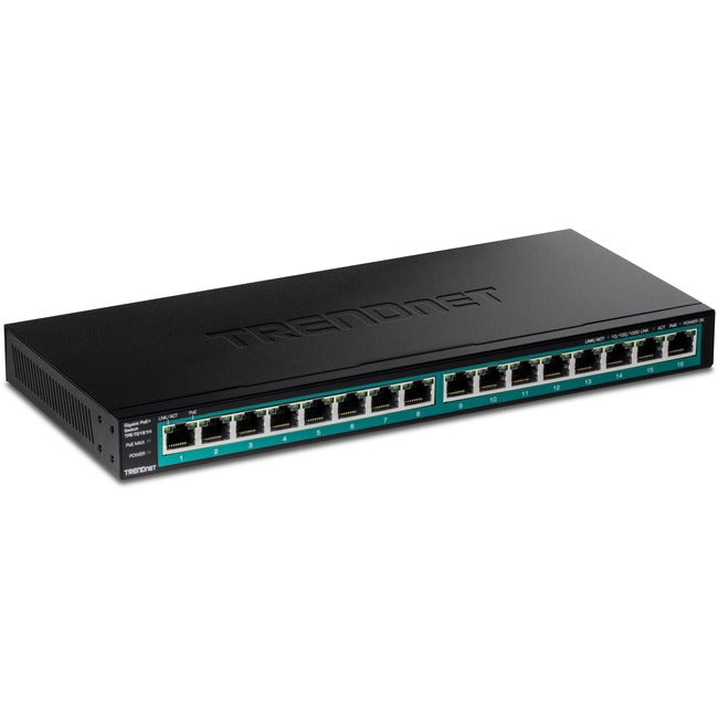16 Port PoE Switch - TRENDnet TPE-TG161H Gigabit PoE+ Unmanaged Fanless Switch | TecISoft