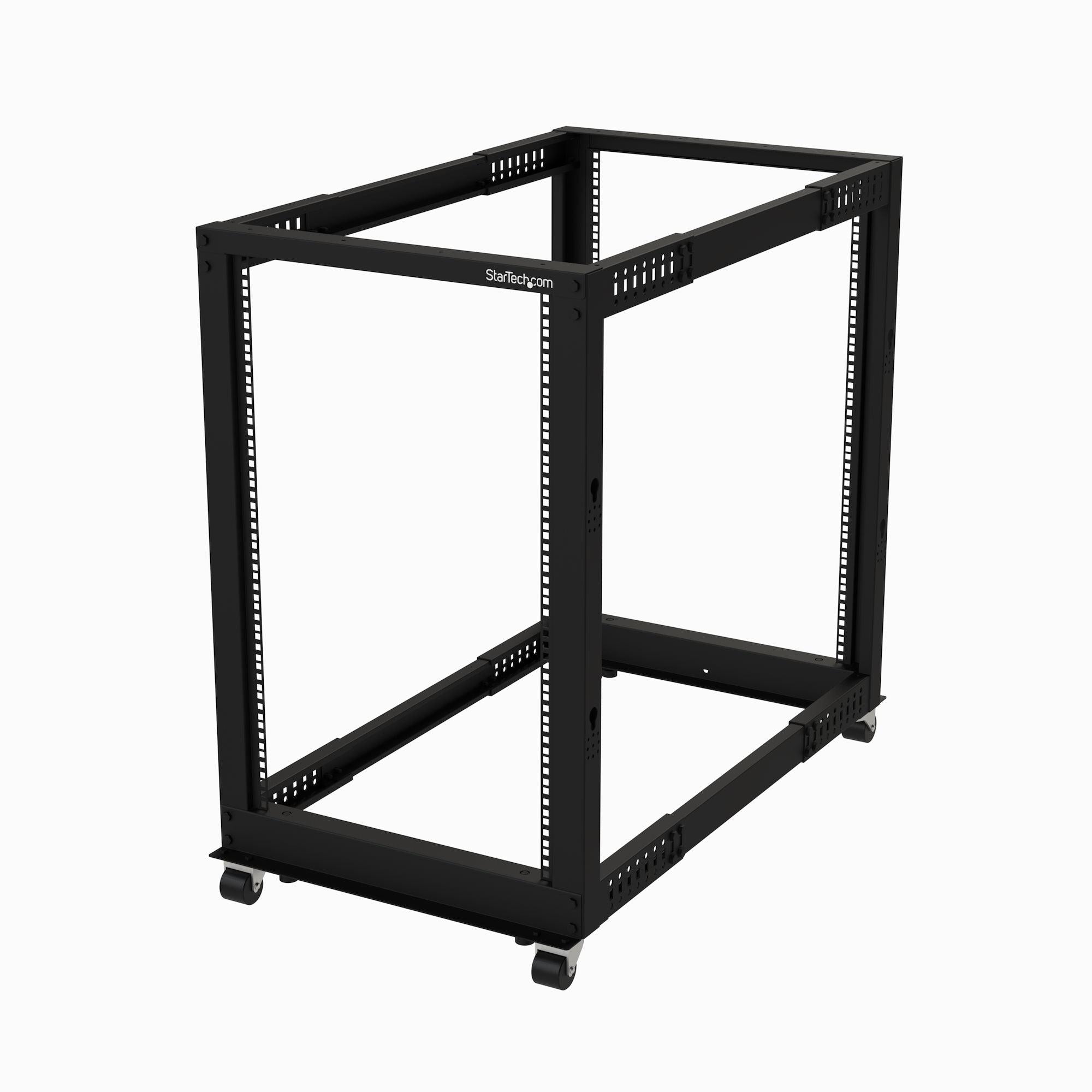 18U Mobile Open Frame Server Rack - Adjustable Depth IT Equipment Cabinet | StarTech 4POSTRACK18U