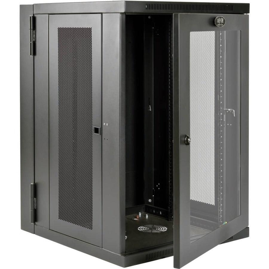 18U Wall Mount Rack Enclosure - UPS Depth Cabinet with Acrylic Window | TecISoft SRW18USDPG