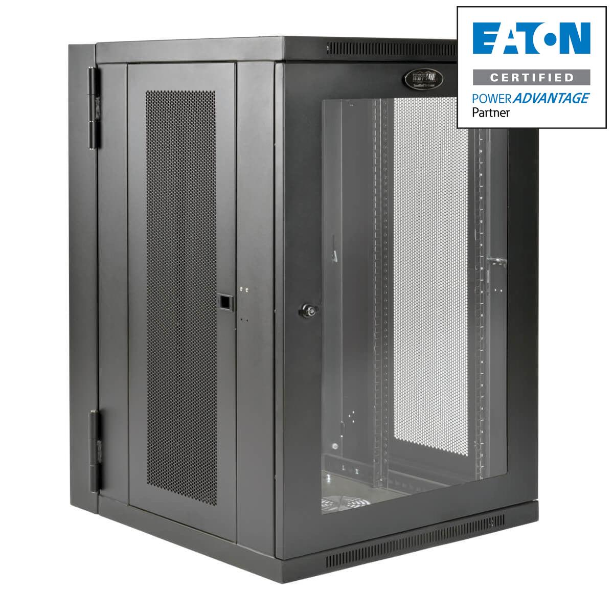 18U Wall Mount Rack Enclosure - UPS Depth Cabinet with Acrylic Window | TecISoft SRW18USDPG