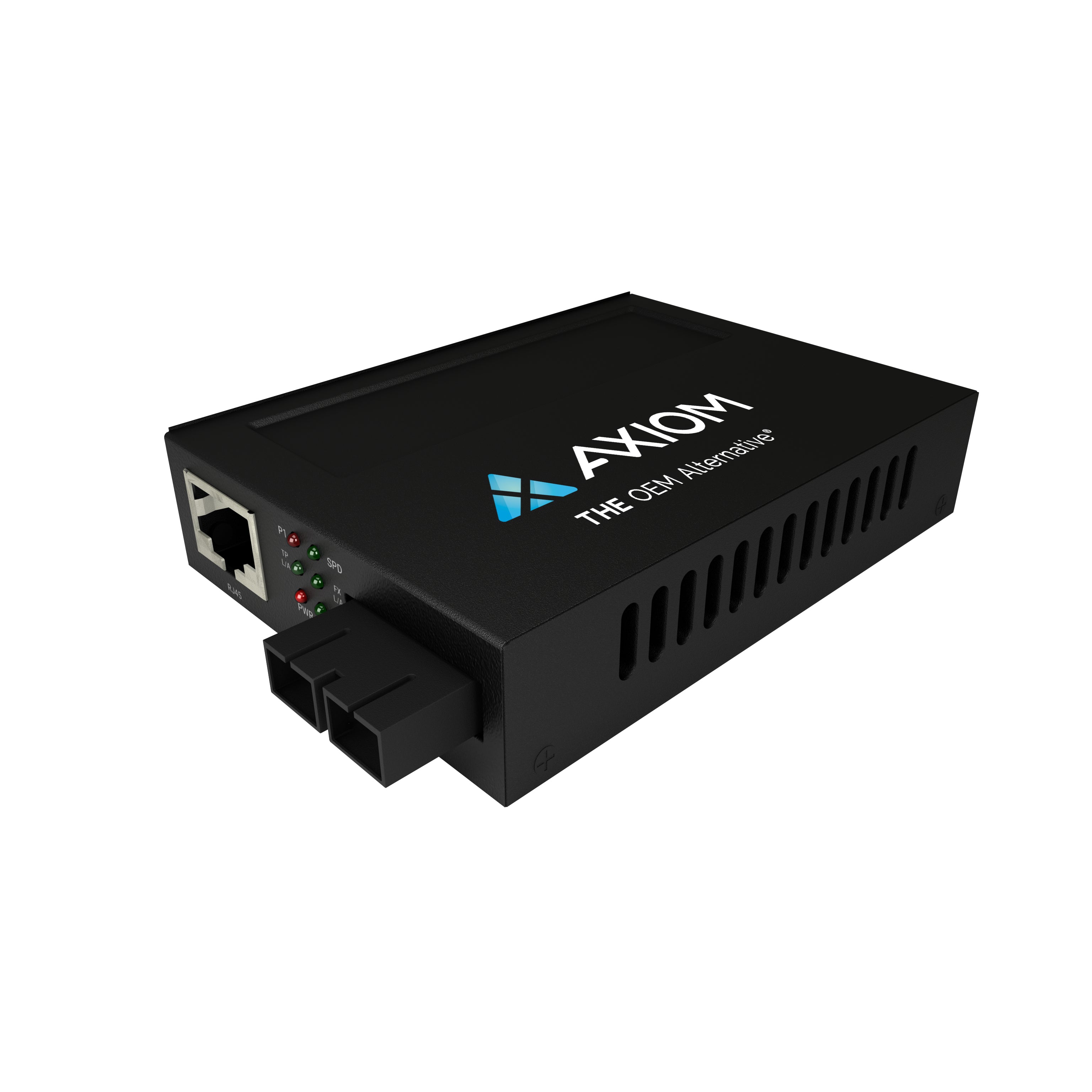 1G Ethernet POE+ Media Converter - Fiber to Copper Network Infrastructure | Axiom MCP32-T2-M3S2-AX