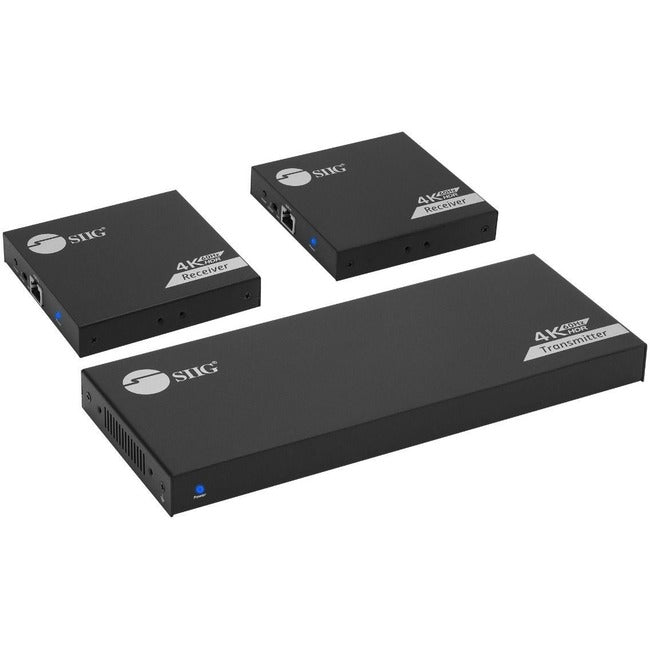 SIIG 1x2 4K60Hz HDMI Splitter Over Cat6 Extender with Loopout/IR/ARC & RS-232 - Up to 230ft (70m) - Near Zero Latency CE-H27911-S1