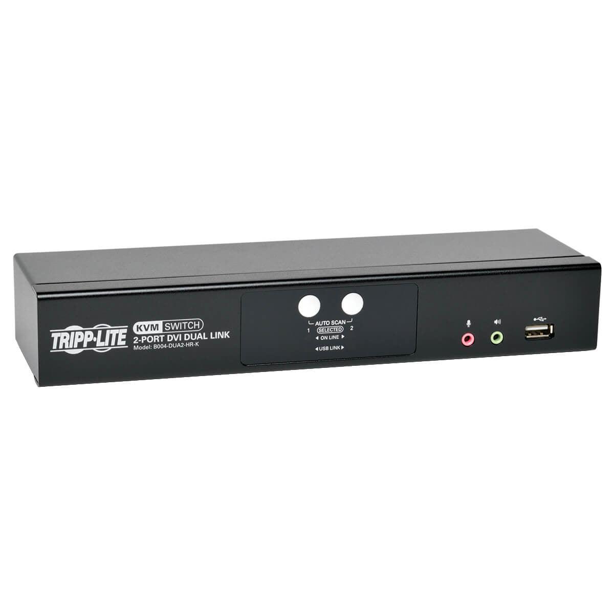 2-Port DVI Dual-Link USB KVM Switch with Audio and Cables | Tripp Lite B004-DUA2-HR-K
