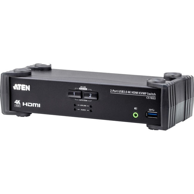 2-Port USB 3.0 4K HDMI KVMP™ Switch with Audio Mixer Mode CS1822