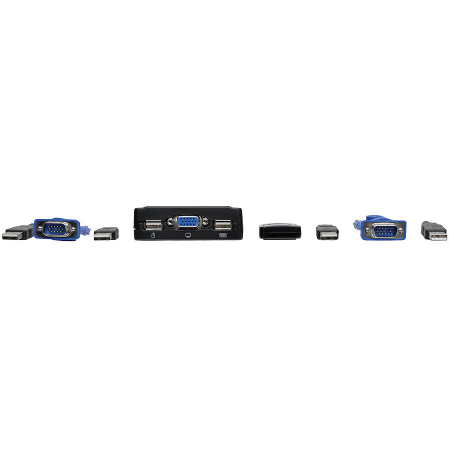 2-Port USB/VGA Cable KVM Switch with Cables and USB Peripheral Sharing B032-VU2