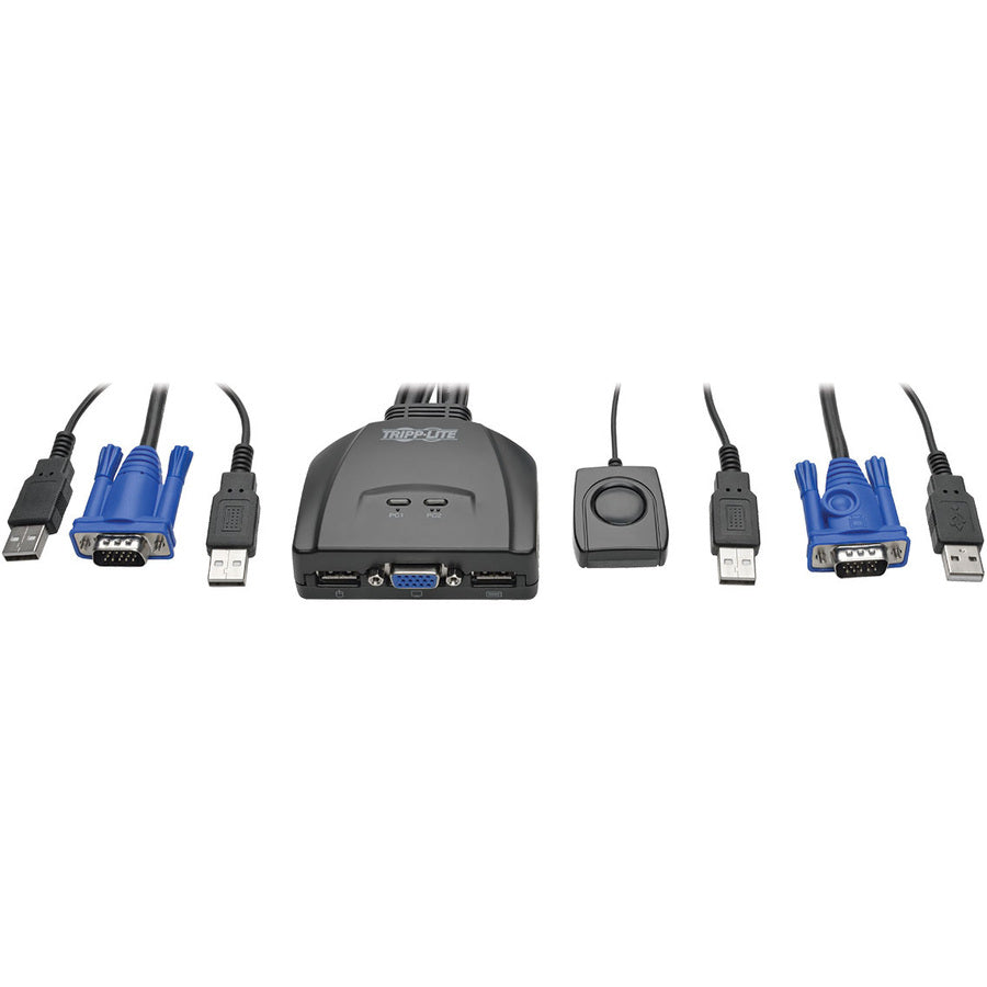 2-Port USB/VGA Cable KVM Switch with Cables and USB Peripheral Sharing B032-VU2