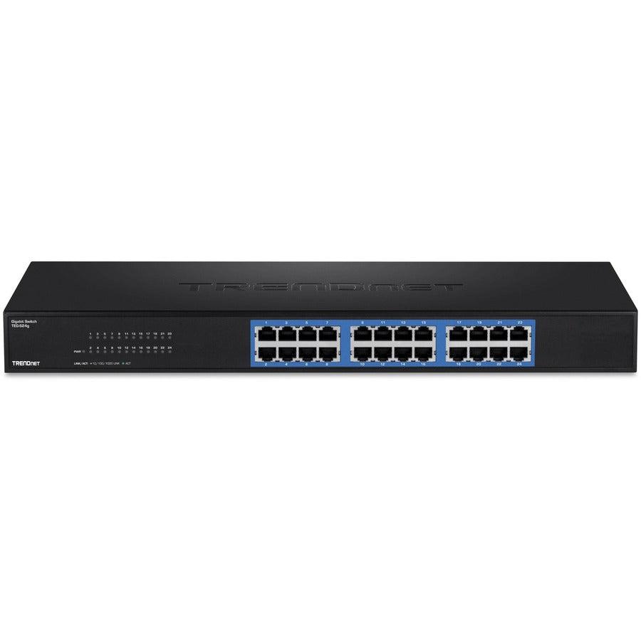 24 Port Gigabit Switch Rackmount Unmanaged - Server Rack Network Switch | TRENDnet TEG-S24G
