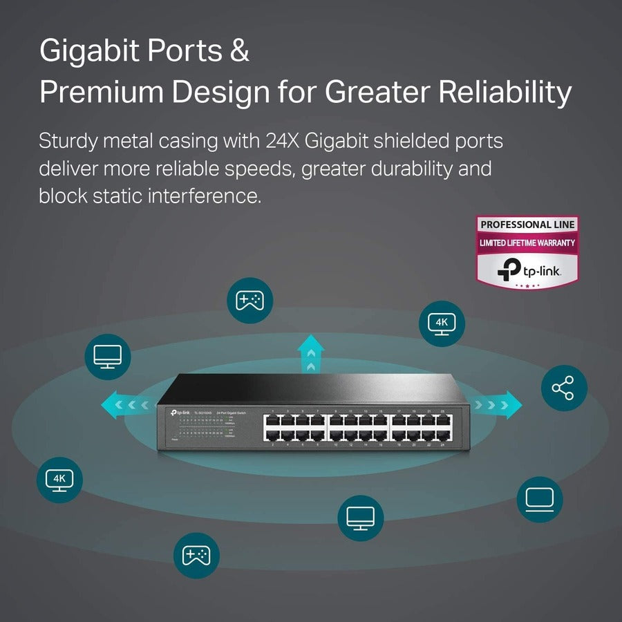 24 Port Gigabit Switch - TP-Link TL-SG1024S Desktop/Rackmount | TeCiSoft