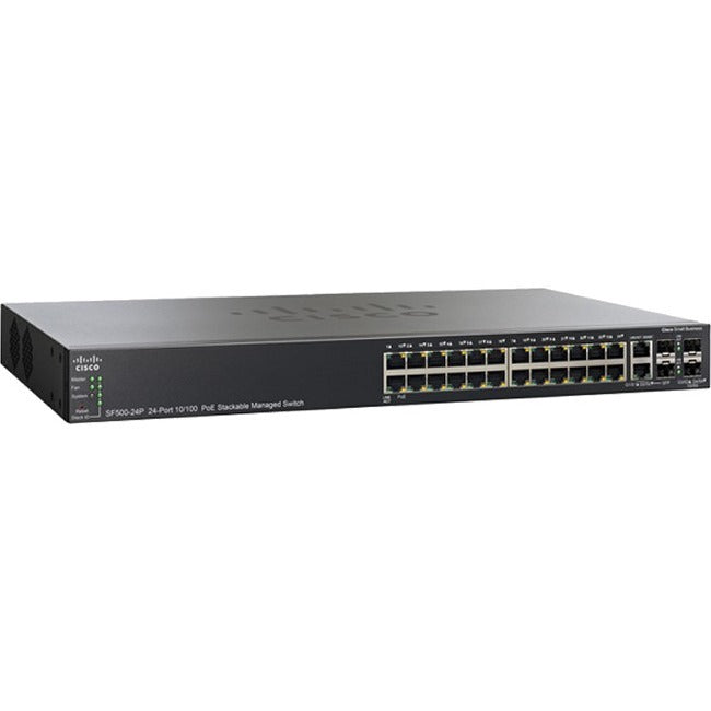 24 Port PoE Managed Switch - Cisco SF500-24P Stackable Fast Ethernet | Tecisoft SF500-24-K9-G5-RF