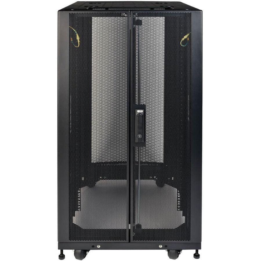 25U Server Rack Enclosure - Shallow Depth Cabinet with Doors | Tripp Lite SR25UBSD3
