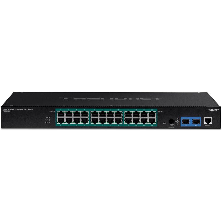 26 Port Industrial Gigabit L2 Managed PoE+ Rackmount Switch | TRENDnet TI-RP262I